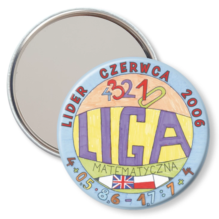 przypinka lusterko Liga matematyczna - lider czerwca 2006