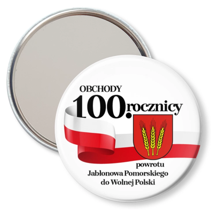 przypinka lusterko Obchody 100. Rocznicy powrotu Jabłonowa Pomorskiego do Wolnej Polski