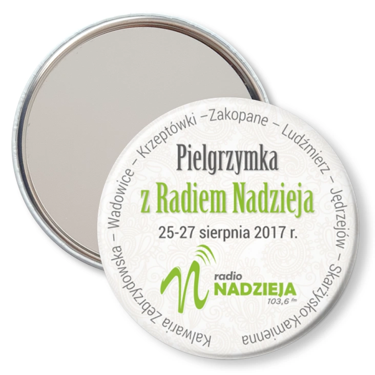 przypinka lusterko Pielgrzymka z Radiem Nadzieja