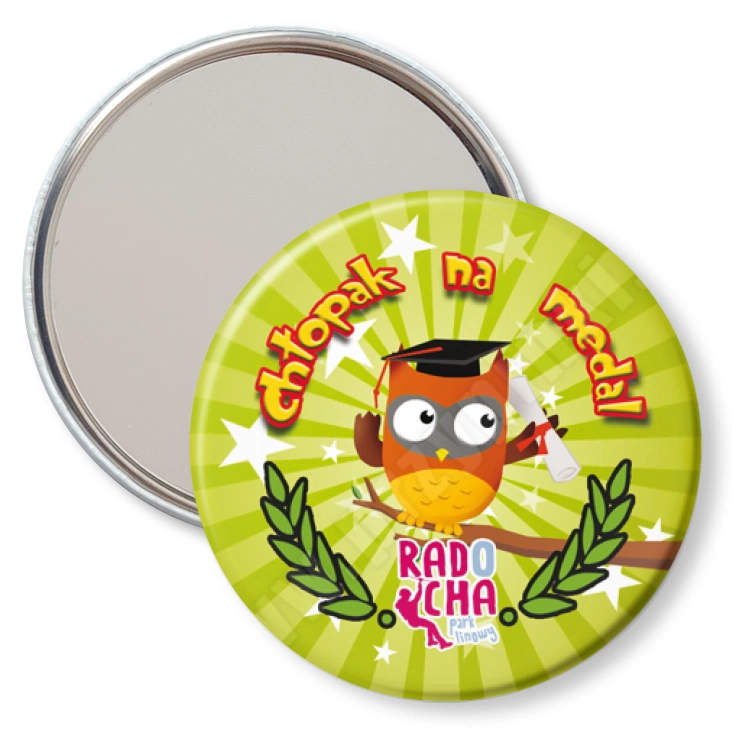 przypinka lusterko Radocha - chłopak na medal