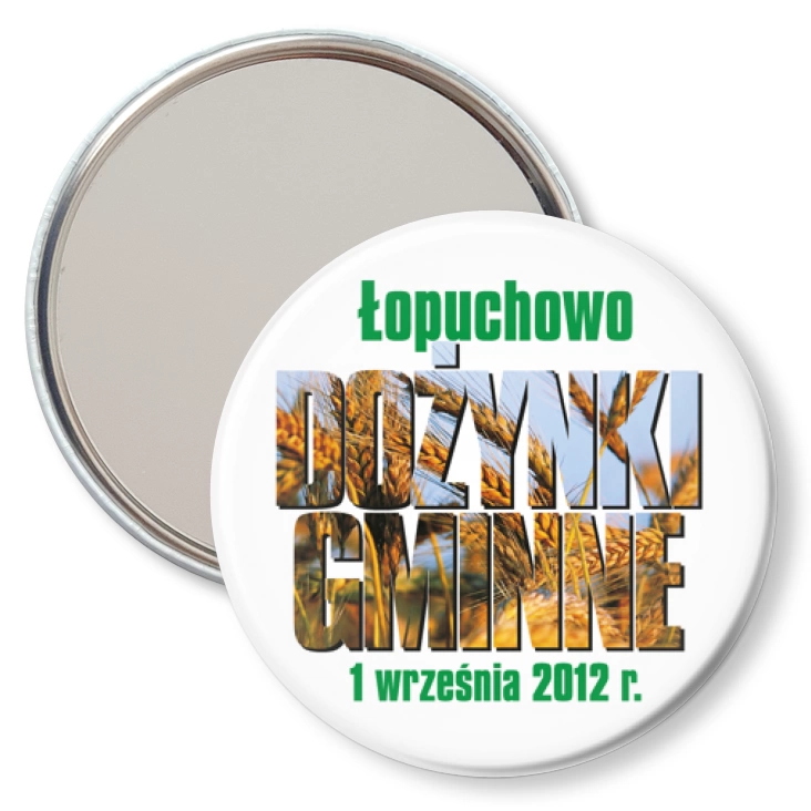 przypinka lusterko Dożynki 2012 Łopuchowo
