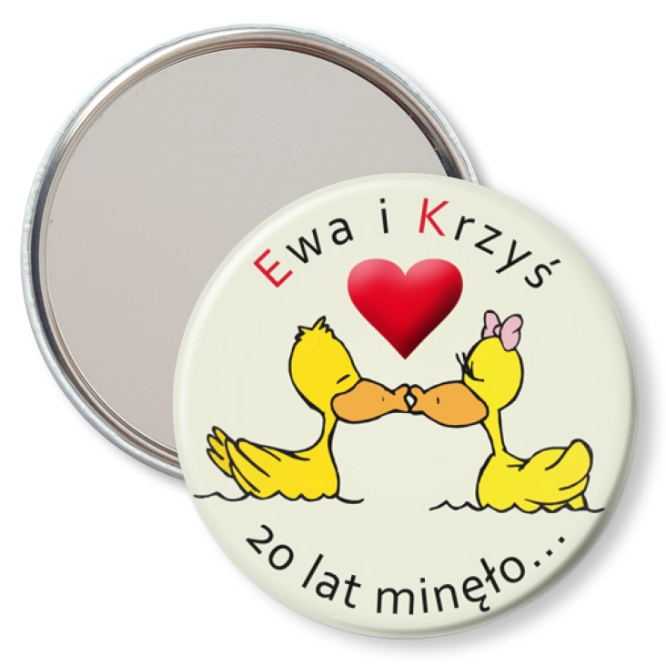 przypinka lusterko Ewa i Krzyś