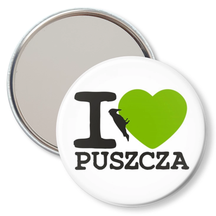 przypinka lusterko I love Puszcza