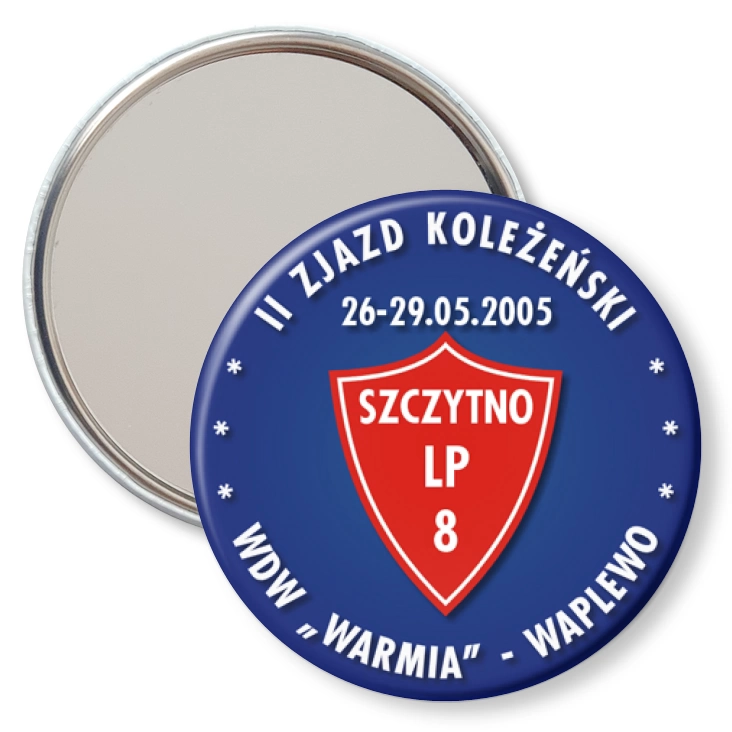 przypinka lusterko II Zjazd Koleżeński WDW Warmia - Waplewo