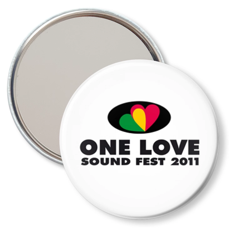 przypinka lusterko One love 2011 - białe