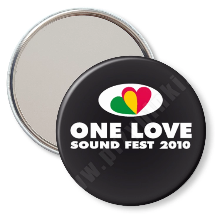 przypinka lusterko One Love 2010 - czarne