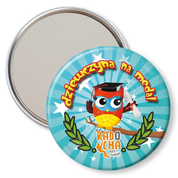 przypinka lusterko Radocha - dziewczyna na medal