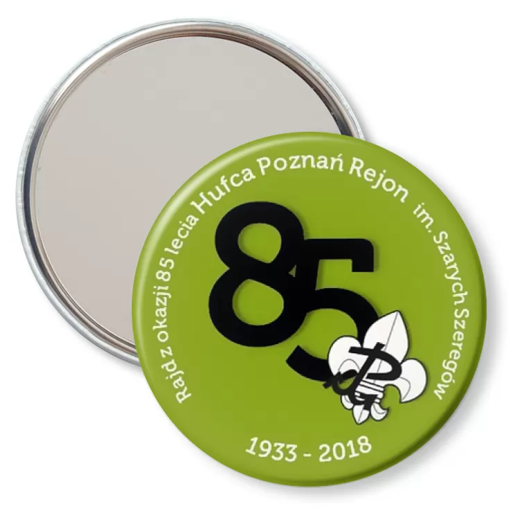 przypinka lusterko Rajd z okazji 85-lecia Hufca Poznań Rejon