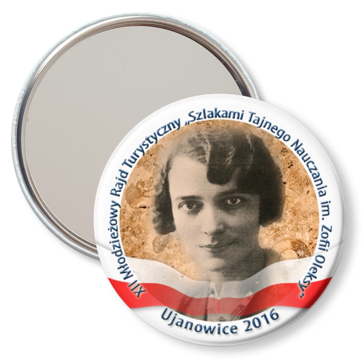 przypinka lusterko Szlakami Tajnego Nauczania im. Zofii Oleksy