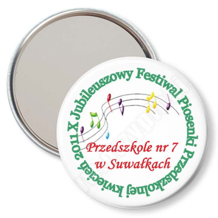 przypinka lusterko X Jubileuszowy Festiwal Piosenki Przedszkolnej
