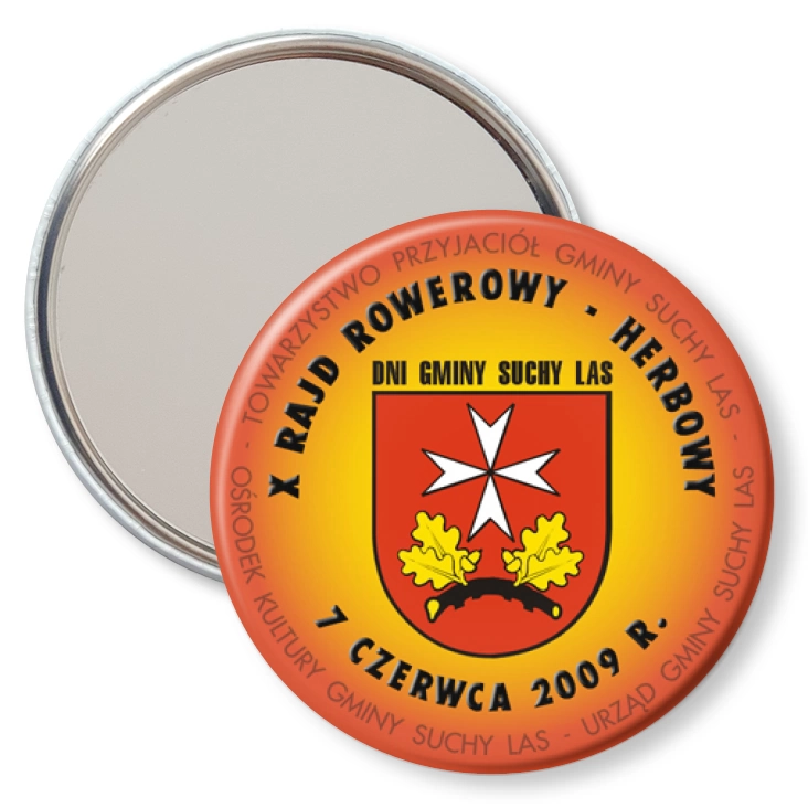 przypinka lusterko X Rajd Rowerowy Herbowy - Suchy Las 2009