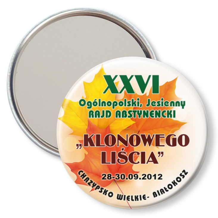 przypinka lusterko XXVI Ogólnopolski Rajd Abstynencki Klonowego Liścia