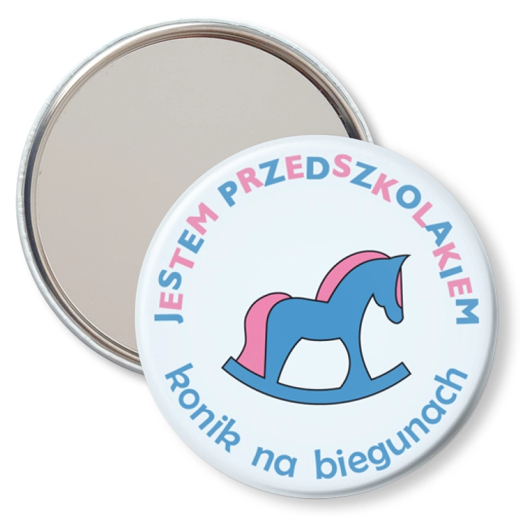 przypinka lusterko Przedszkole Konik na Biegunach