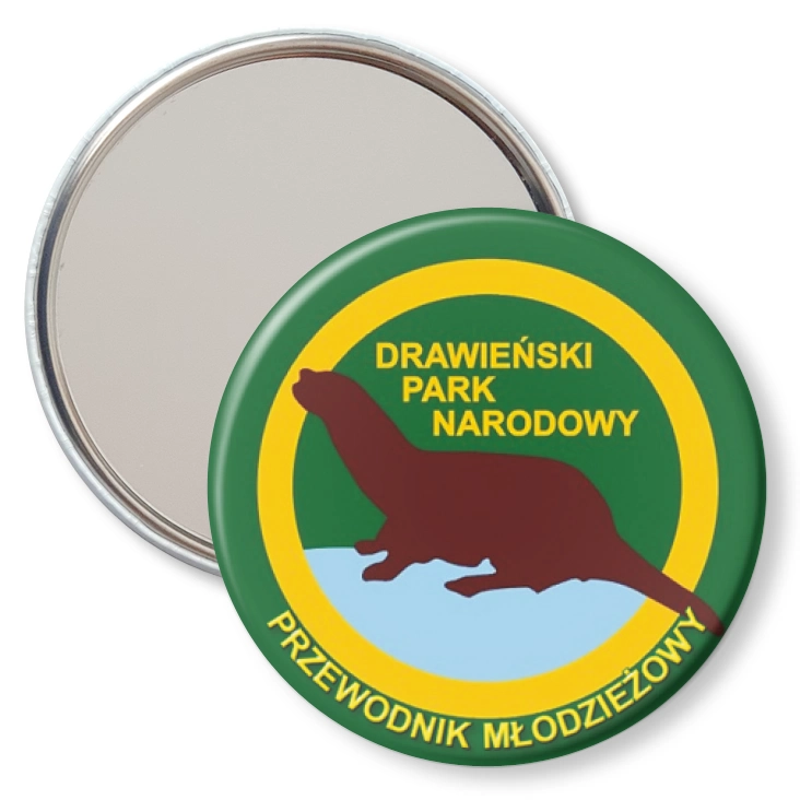 przypinka lusterko Przewodnik Młodzieżowy w Drawieńskim Parku Narodowym
