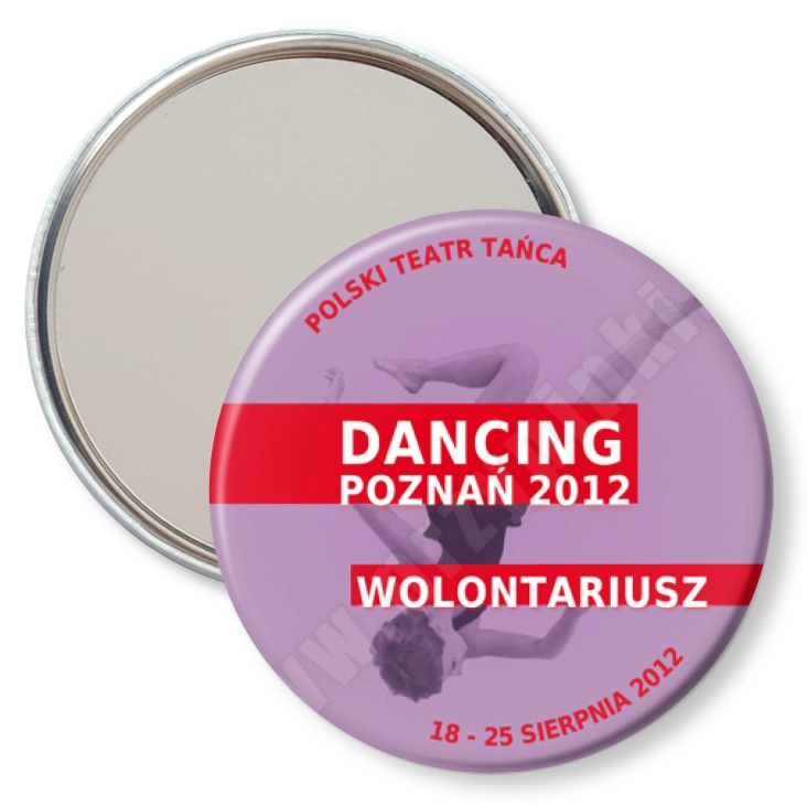 przypinka lusterko Dancing Poznań 2012 - wolontariusz