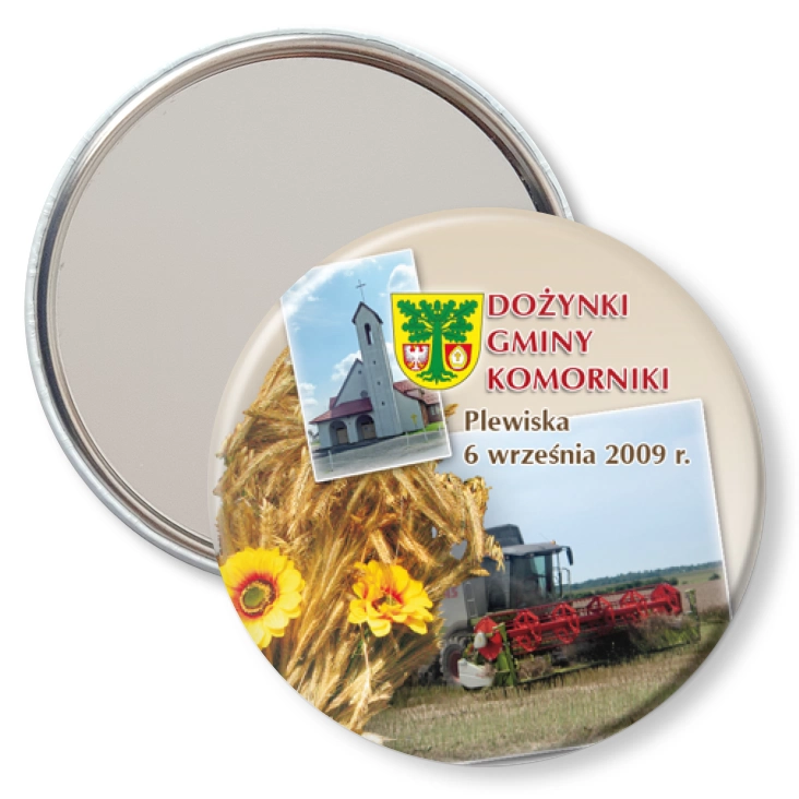 przypinka lusterko Dożynki Gminy Komorniki 2009