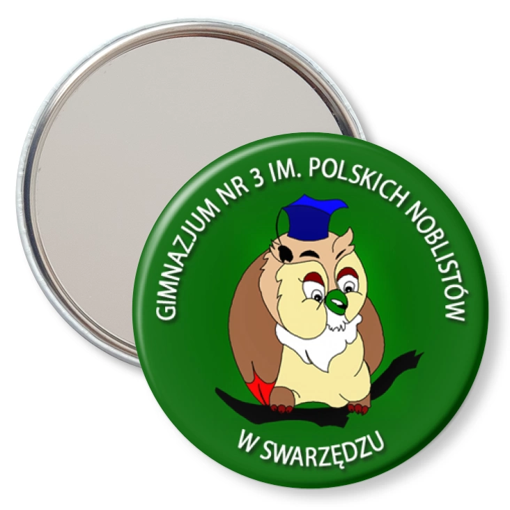 przypinka lusterko Gimnazjum nr 3 w Swarzędzu