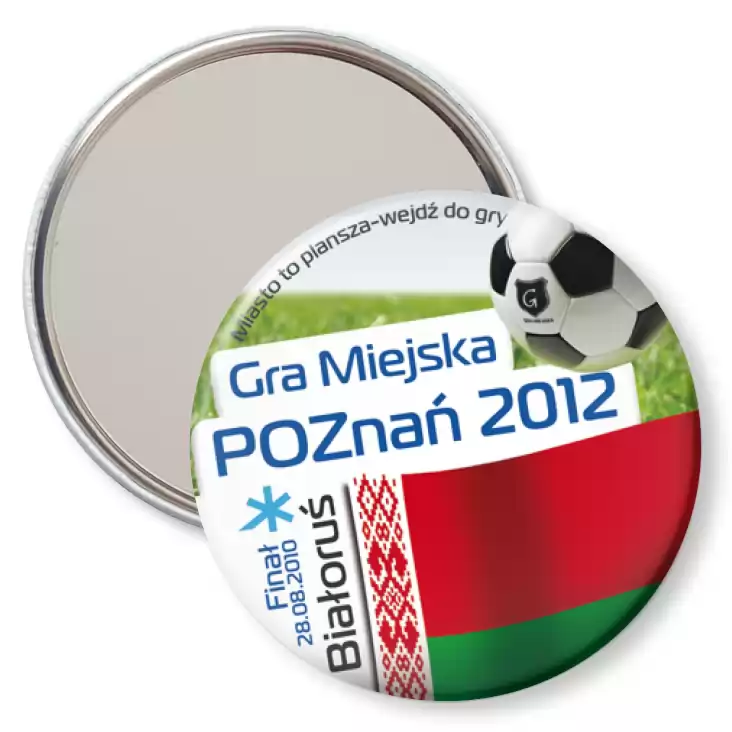 przypinka lusterko Gra Miejska - Poznań 2012 - Białoruś