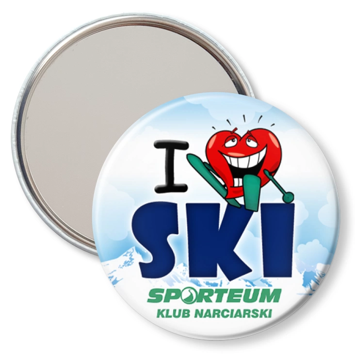 przypinka lusterko I love ski