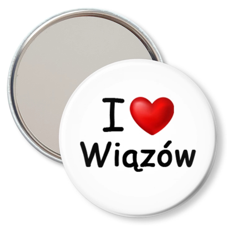 przypinka lusterko I love Wiązów