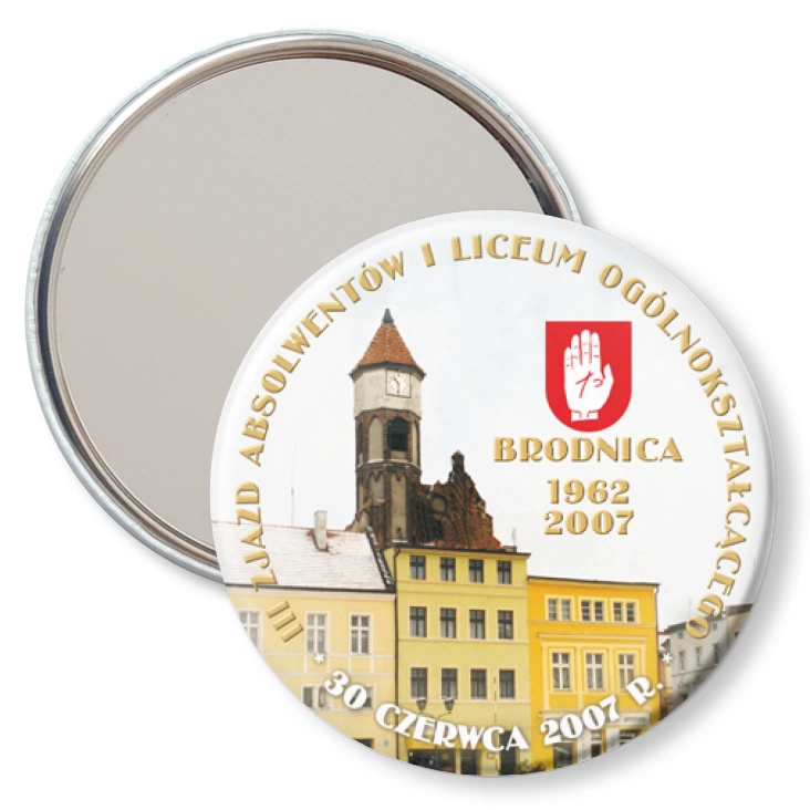 przypinka lusterko III Zjazd Absolwentów I LO w Brodnicy