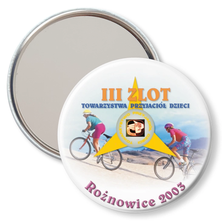 przypinka lusterko III Zlot Towarzystwa Przyjaciół Dzieci - Rożnowice 2003