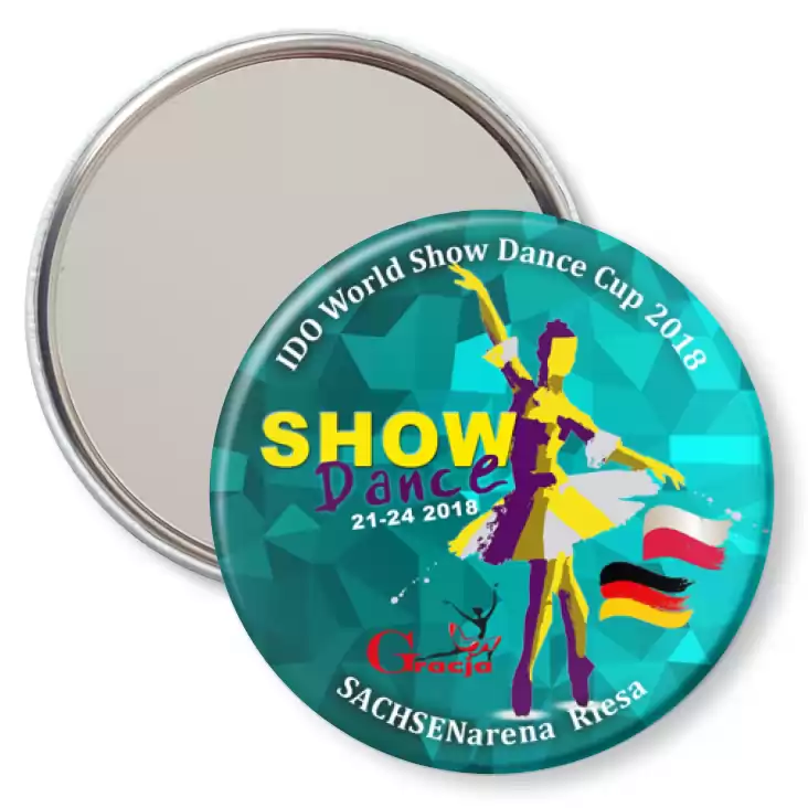 przypinka lusterko Mistrzostwa Świata IDO World Show Dance