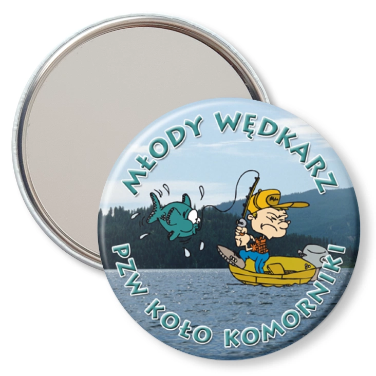przypinka lusterko Młody Wędkarz