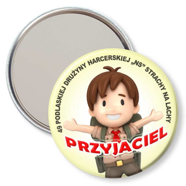 przypinka lusterko Przyjaciel 49 Podlaskiej Drużyny Harcerskiej NS Strachy na Lachy