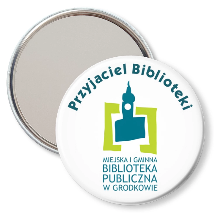 przypinka lusterko Przyjaciel Biblioteki