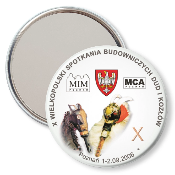 przypinka lusterko X Wielkopolskie Spotkania Budowniczych Dud i Kozłów