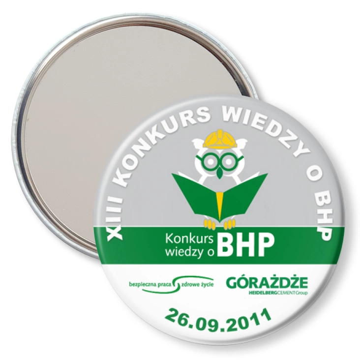przypinka lusterko XIII Konkurs Wiedzy o BHP