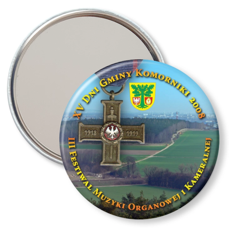 przypinka lusterko XV Dni Gminy Komorniki