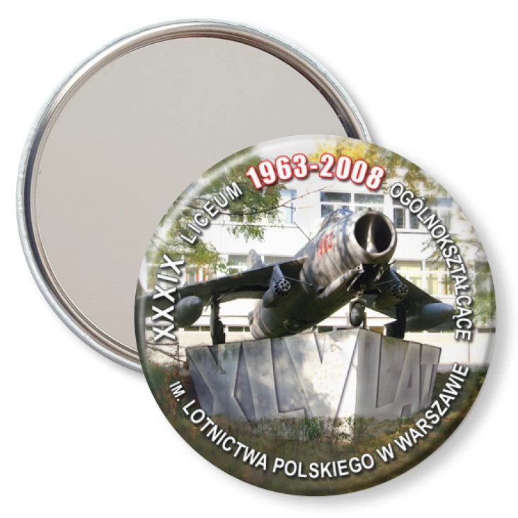 przypinka lusterko XXXIX LO w Warszawie