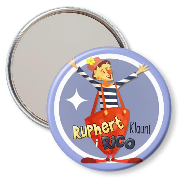 przypinka lusterko Ruphert i Rico Klauni