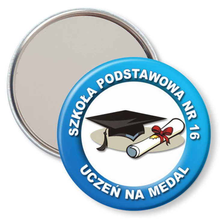 przypinka lusterko SP nr 16 - uczeń na medal