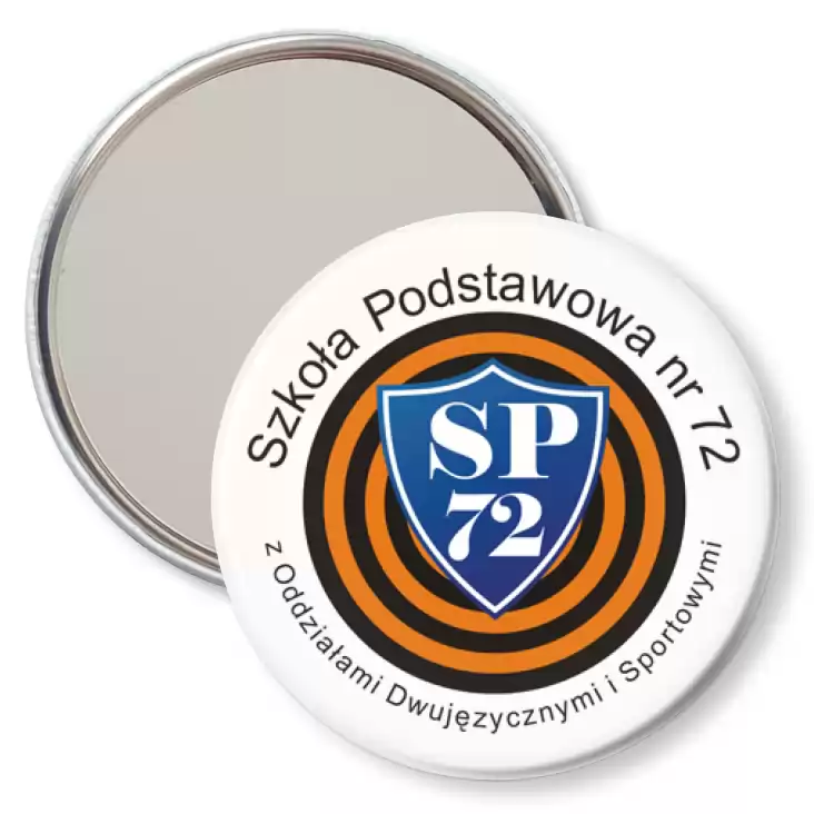 przypinka lusterko SP nr 72 w Poznaniu