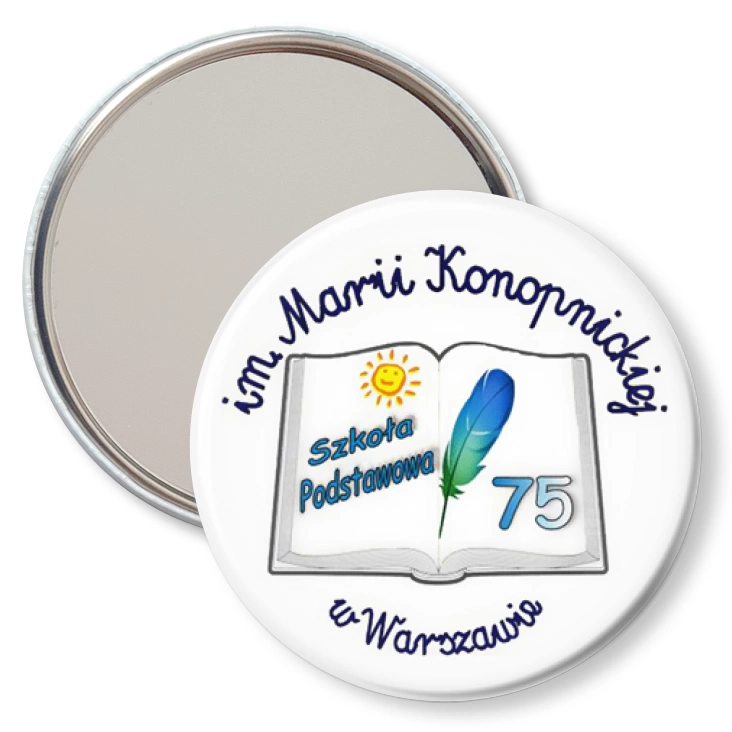 przypinka lusterko Szkoła Podstawowa nr 75 w Warszawie
