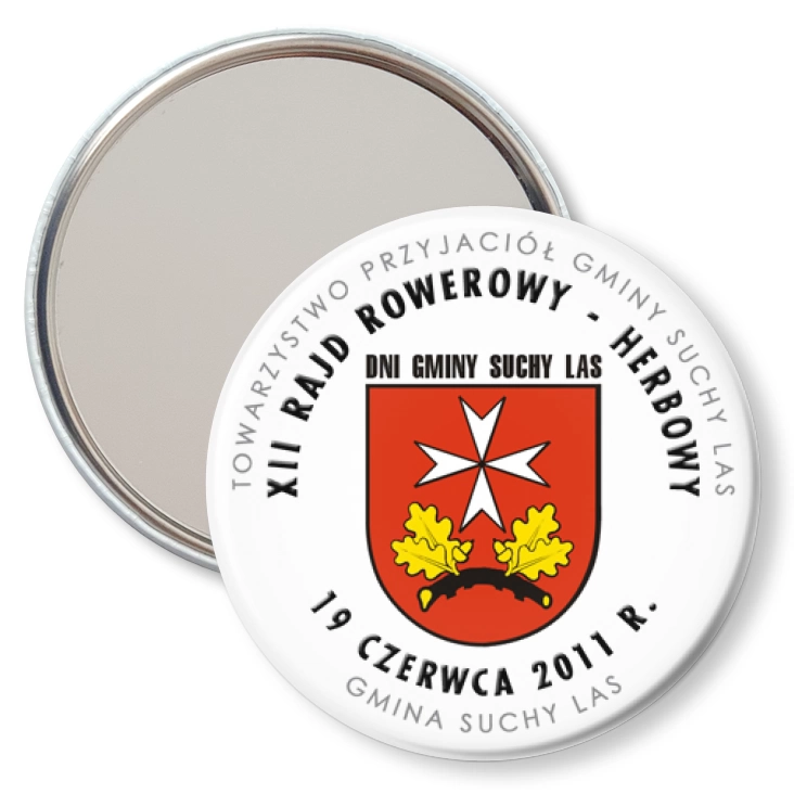przypinka lusterko XII Rajd Rowerowy Herbowy - Suchy Las 2011