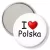 Przypinka lusterko I love Polska serduszko