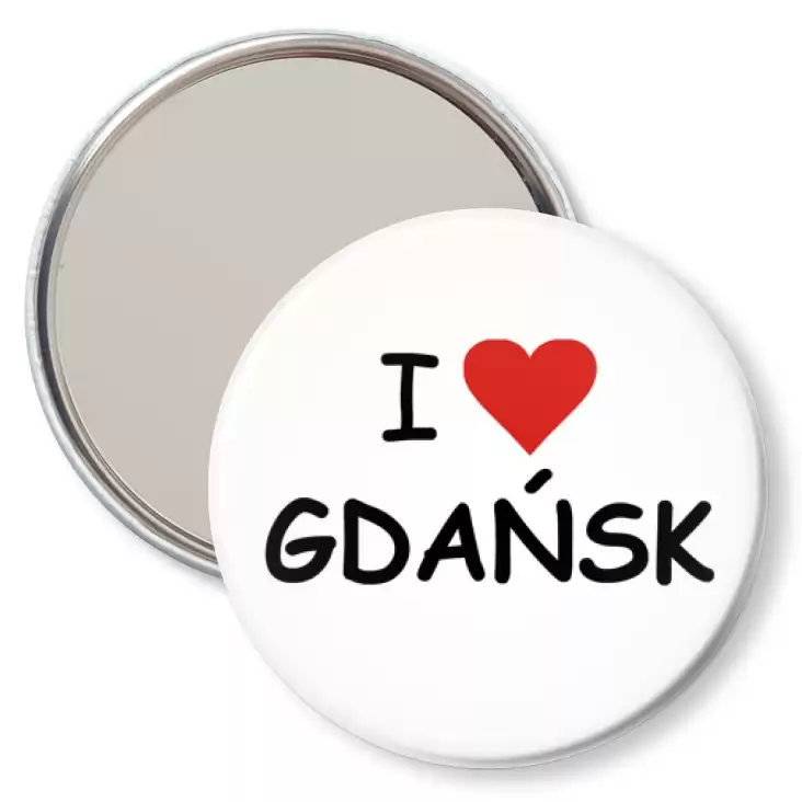 przypinka lusterko I love Gdańsk