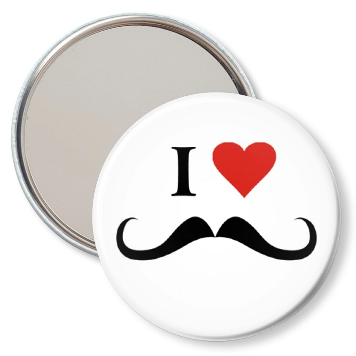 przypinka lusterko I love moustache