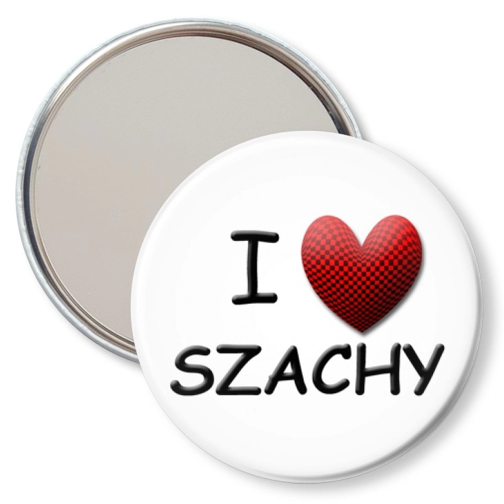 przypinka lusterko I love szachy