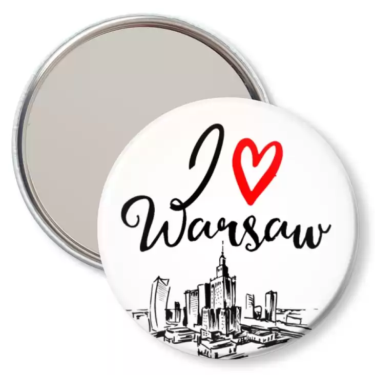 przypinka lusterko I love Warsaw