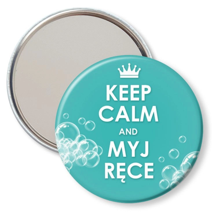 przypinka lusterko Keep calm and myj ręce