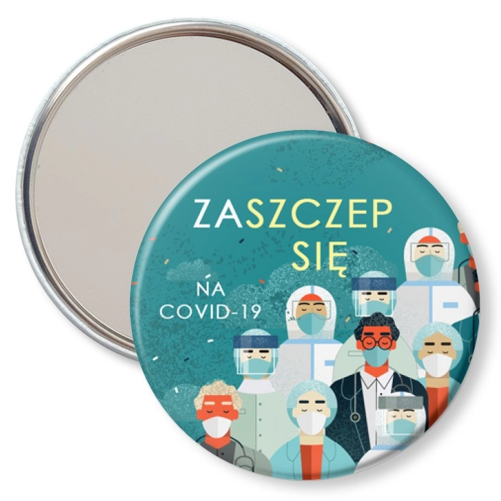 przypinka lusterko Zaszczep się służba zdrowia