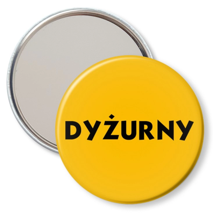 przypinka lusterko Dyżurny żółte tło