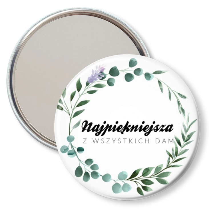 przypinka lusterko Najpiękniejsza z wszystkich dam