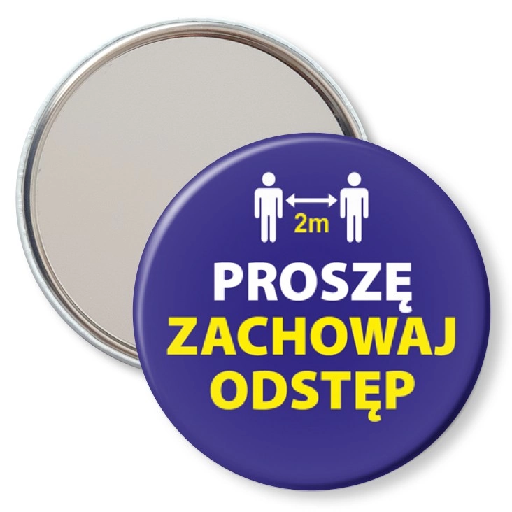 przypinka lusterko Proszę zachowaj odstęp