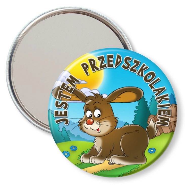 przypinka lusterko Jestem przedszkolakiem - Zajączki
